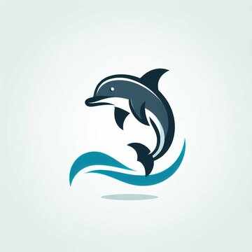 A simple and meaningful dolphin logo vector