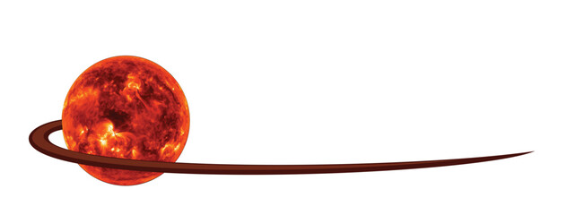 The red sun globe symbol.
