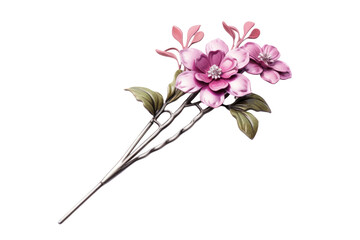 Floral Accents Displaying Hairpin Charm isolated on transparent background