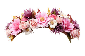 Petal Perfection Unveiling Floral Headband Imagery isolated on transparent background