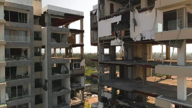 Damage caused by Hurricane  Otis in buildings in Acapulco Mexico.