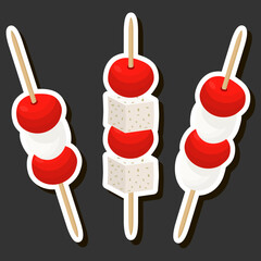 big set various types beautiful tasty canape