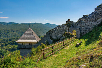 The historic 15th century Ostrovica Castle overlooking Kulen Vakuf village in the Una National Park. Una-Sana Canton, Federation of Bosnia and Herzegovina. Early September