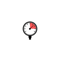 Tire pressure gauge icon. Manometer, pressure gauge icon isolated on white background