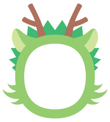 龍の顔のフレームのイラスト