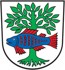 Coat of arms of the city of Bad Buchau. Germany