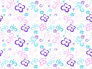seamless doodle floral pattern