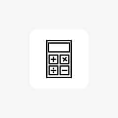 Calculator, Mathematics, Calculation, Digital Device,Line Icon, Outline icon, vector icon, pixel perfect icon