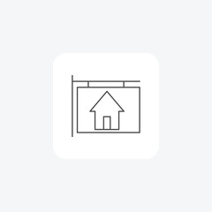 Open house, PropertyShowcase, HouseViewing, HomeTour, thin line icon, grey outline icon, pixel perfect icon