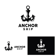Anchor Logo Simple Elegant Design Marine Ship Vector Icon Symbol Illustration