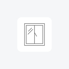 Window ,Glass Panes, Home Improvement, Natural Light, thin line icon, grey outline icon, pixel perfect icon