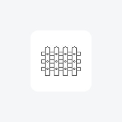 Fence, Boundary Markers, Privacy, Security, Landscaping,  thin line icon, grey outline icon, pixel perfect icon