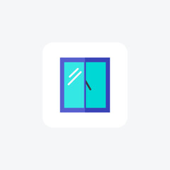 Window ,Glass Panes, Home Improvement, Natural Light, flat color icon, pixel perfect icon
