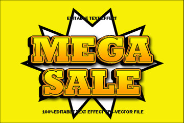 Mega Sale Editable Text Effect 3D Emboss Gradient Style