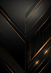 Abstract black gold arrow cyber geometric line banner
