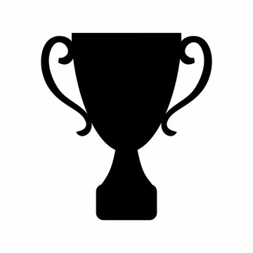 black trophy icon or symbol