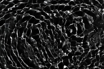 Black water bubbles on the surface ripple. Defocus blurred transparent white-black colored clear...