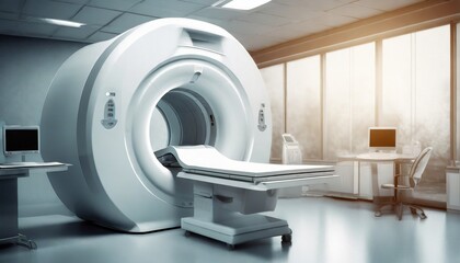 Advanced mri or ct scan medical diagnosis machine at hospital - obrazy, fototapety, plakaty