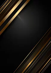 Foto op Plexiglas Abstract template of gold and black stripes with golden © lara