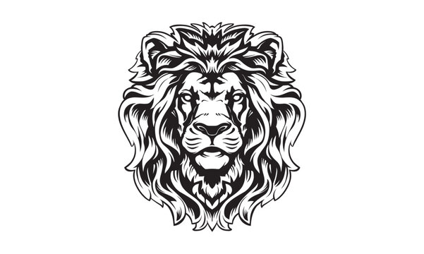 Lion logo vector illustration, emblem design. Vector design for lion head t-shirt, phone case and accessory products.
