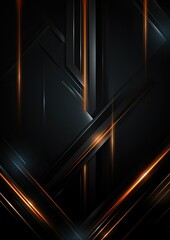 Black abstract corporate background with glowing lines