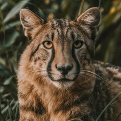 closeup of an exotic forest animal, photo, fashion ai generated