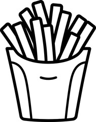 French fries silhouette in black color. Vector template for logo design.