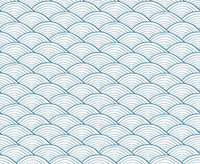 Seamless pattern with hand-drawn waves