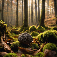 truffle mushroom in forest - obrazy, fototapety, plakaty