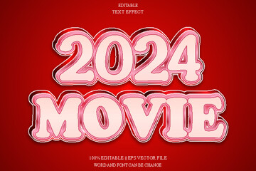 2024 movie Editable Text Effect Emboss Gradient Style