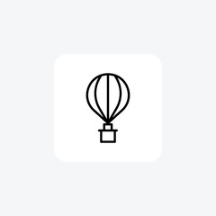 Hot Air Balloon,Aerial Adventure, Panoramic Views,Line Icon, Outline icon, vector icon, pixel perfect icon