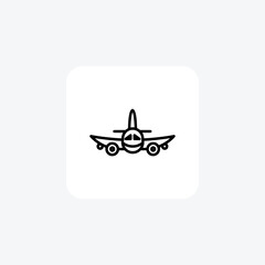 Airplane , Aircraft, Aviation, Commercial Flight Line Icon, Outline icon, vector icon, pixel perfect icon