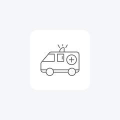 Ambulance,Emergency Response, Life-saving, Medical Care, thin line icon, grey outline icon, pixel perfect icon