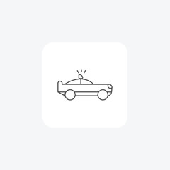 Police car,Public Safety, Community Policing  thin line icon, grey outline icon, pixel perfect icon