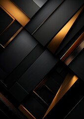 Modern black and gold 3d abstract background with light