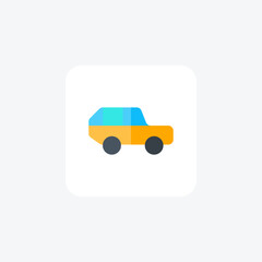 Racing Car, Speedster, Track Performance flat color icon, pixel perfect icon