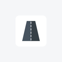 Highway, Freeway, Express Lane flat color icon, pixel perfect icon