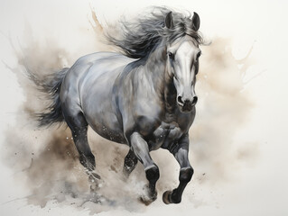 Obraz na płótnie Canvas pferd horse gemalt aquarell