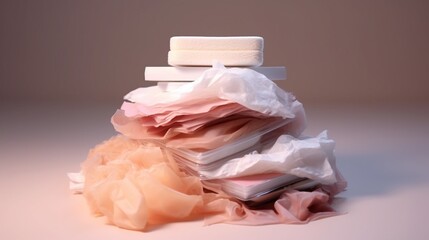 A single makeup wipe covered in various makeup products, highlighting its cleansing power
