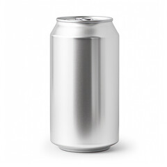 Aluminum can isolated on white background. 3d render. Side view.