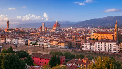 Foto auf Acrylglas Florence, Italy. Aerial cityscape image of iconic Florence, Italy at beautiful autumn sunset. © rudi1976