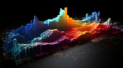 3d render of concept data visualization collection