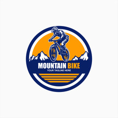 ride mountain bike vector logo