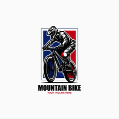 downhill mountain bike black silhouettes logo