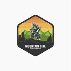 ride mountain bike vector logo