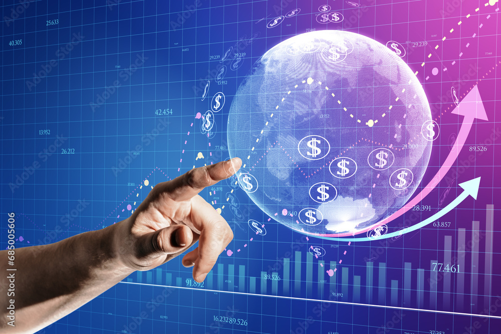 Poster interactive financial analysis on a virtual interface with global reach