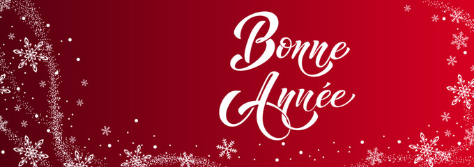 Fototapeta na wymiar Bonee Annee and Joyeux noel. Merry Christmas card template with greetings in French.