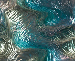Green abstract liquid metal flow background