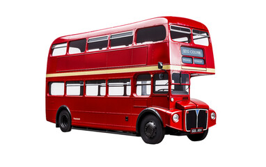 Isolated Red Bus On transparent background