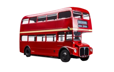 Foto op Canvas Isolated Red Bus On transparent background © Happymoon